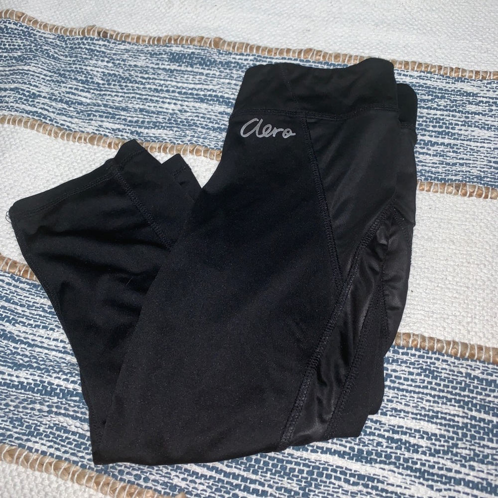 Rare AERO Capri Leggings w/ Leather + Mesh accents